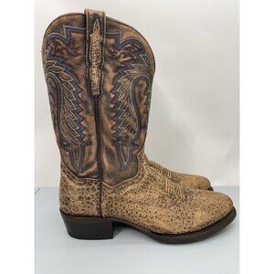 Dan Post Bison Buffalo Cowboy Boots Western Distressed Exotic Brown Mens 12D